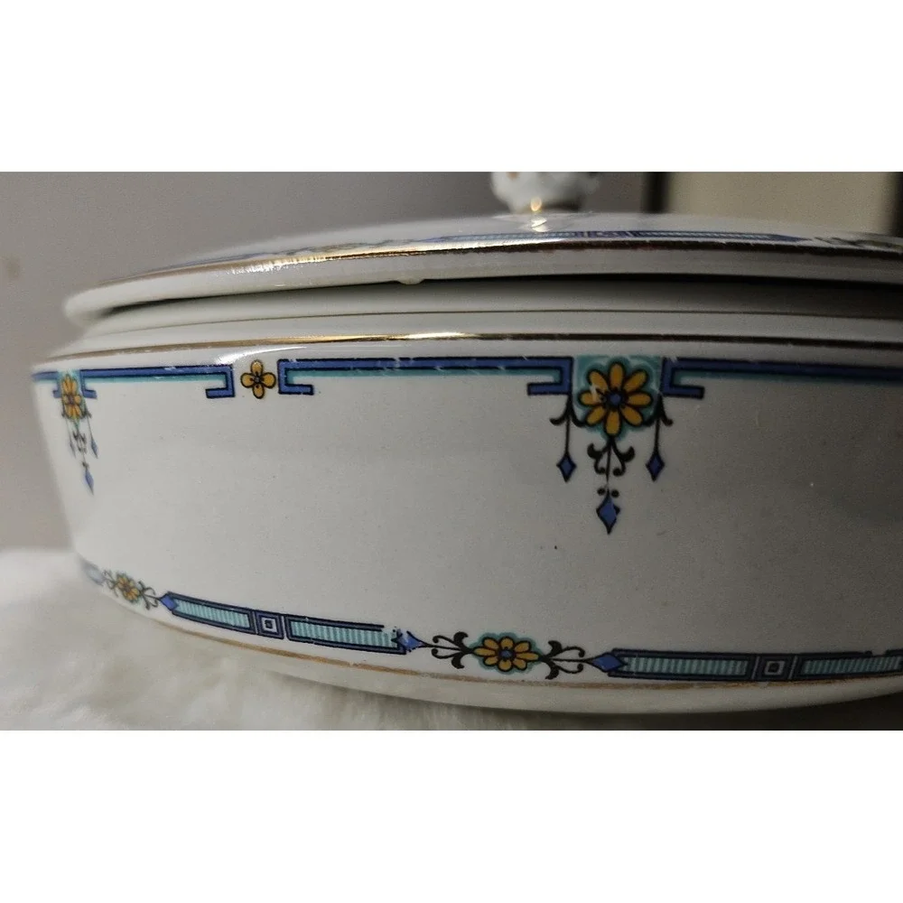 Gold Trimmed Alfred Meakin England Casserole With‎ Lid Fairhaven pattern Vintage